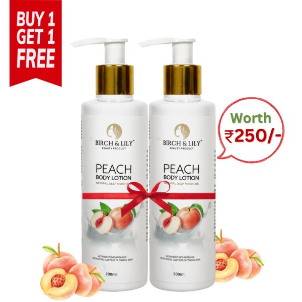 Birch And Lily Peach Body Lotion  200ml  PACK OF 2  Skin Care